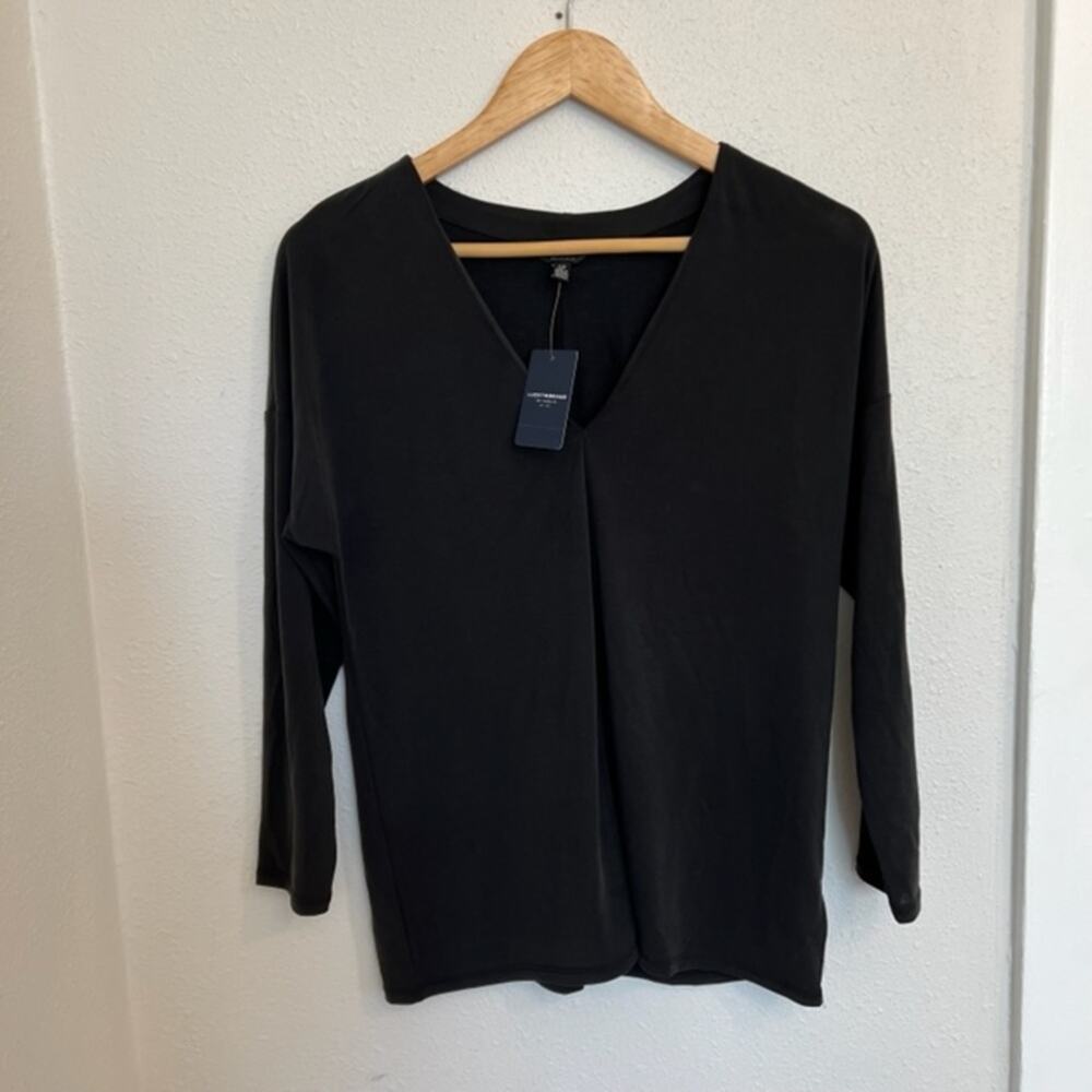 New Lucky Brand 3/4 Sleeve Black Blouse Women's Size S